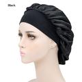 Atmungsaktive Seidensatin-Nachtmütze für Haare - Schwarz