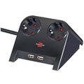 Brennenstuhl Desktop-Power USB-Ladegerät mit 2x AC Steckdosen - Schwarz