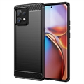 Motorola Edge 40 Pro/Edge+ (2023) Gebürstete TPU Hülle - Karbonfaser - Schwarz