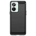 OnePlus Nord 2T Brushed TPU Hülle - Karbonfaser - Schwarz