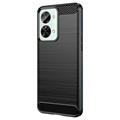 OnePlus Nord 2T Brushed TPU Hülle - Karbonfaser - Schwarz