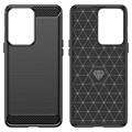 OnePlus Nord 2T Brushed TPU Hülle - Karbonfaser - Schwarz