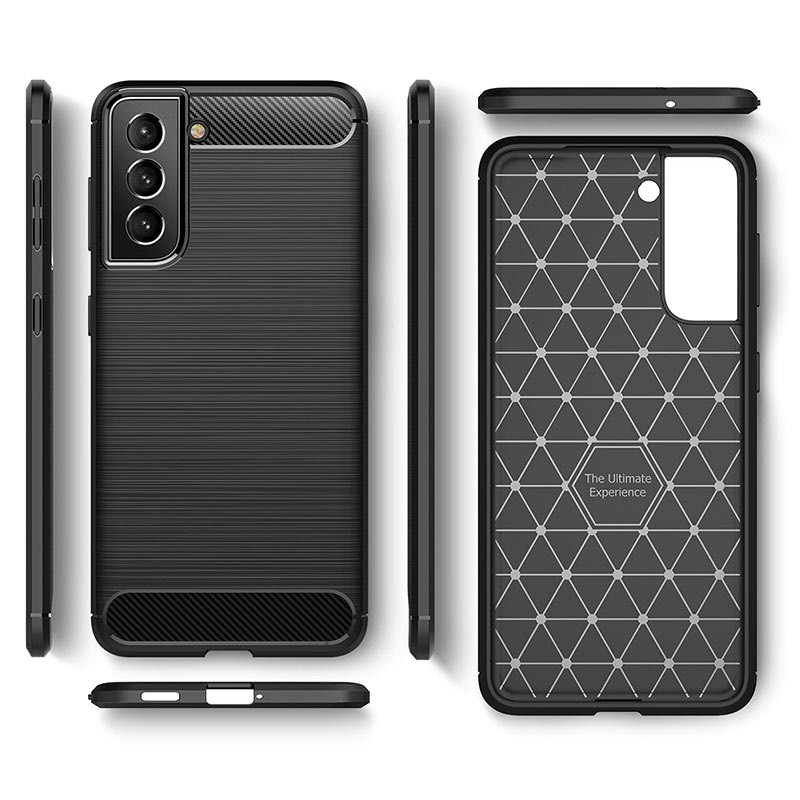 Samsung Galaxy S21 FE 5G Brushed TPU Hülle Karbonfaser Samsung Galaxy S21 FE 5G Brushed TPU Hülle Karbonfaser