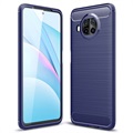 Xiaomi Mi 10T Lite 5G Angeraute TPU Hülle - Karbonfaser - Blau