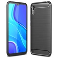 Xiaomi Redmi 9A Brushed TPU Hülle - Karbonfaser - Schwarz