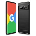 Google Pixel 7 Pro Gebürstete TPU Hülle - Karbonfaser - Schwarz