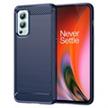 OnePlus Nord 2 5G Gebürstete TPU Hülle - Karbonfaser - Blau