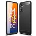 Samsung Galaxy M52 5G Brushed TPU Hülle - Karbonfaser - Schwarz