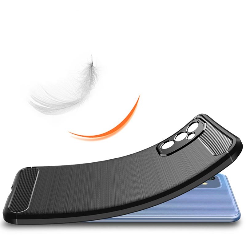 Samsung Galaxy M52 5G Brushed TPU Hülle - Karbonfaser - Schwarz