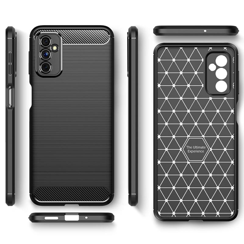 Samsung Galaxy M52 5G Brushed TPU Hülle - Karbonfaser - Schwarz