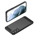 Samsung Galaxy S22 5G Brushed TPU Hülle - Karbonfaser - Schwarz