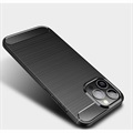iPhone 13 Angeraute TPU Hülle - Karbonfaser - Schwarz