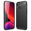 iPhone 14 Max Gebürstete TPU Hülle - Karbonfaser
