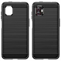 Samsung Galaxy Xcover6 Pro Angeraute TPU Hülle - Karbonfaser - Schwarz