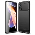 Xiaomi Poco X4 Pro 5G Brushed TPU Hülle - Karbonfaser - Schwarz