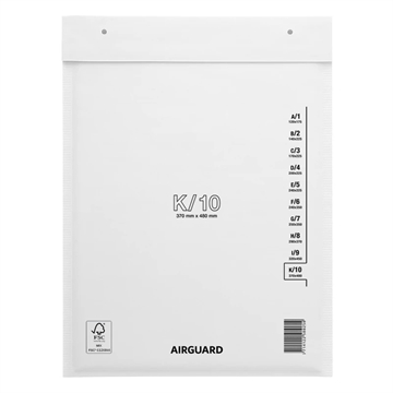 AirGuard Luftpolsterumschlag K10 - 345x455mm - 200 Stück - Weiß