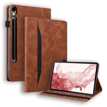 Samsung Galaxy Tab S11/S10 Lite/S10 FE/S9 FE/S9/S8/S7 Business Style Folio Hülle - Braun