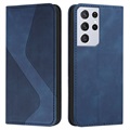Business Style Samsung Galaxy S21 Ultra 5G Schutzhülle - Blau