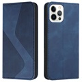 Business Style iPhone 13 Pro Max Wallet Hülle - Blau
