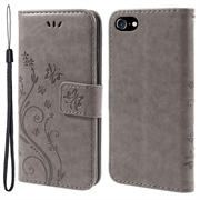 iPhone 7/8/SE (2020)/SE (2022) Butterfly Serie Wallet Schutzhülle - Grau