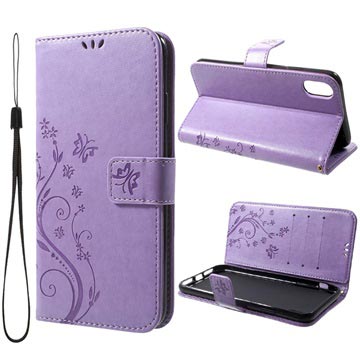 Butterfly Serie iPhone XS Max Wallet Schutzhülle - Violett