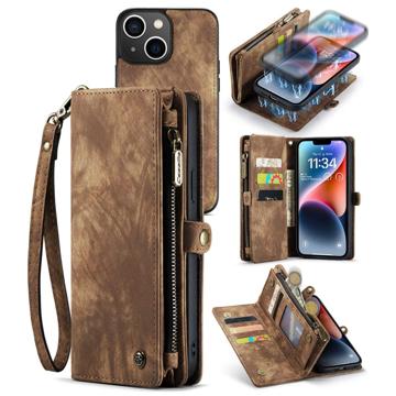 Caseme 2-in-1 Multifunktions iPhone 14 Plus Wallet Hülle - Braun