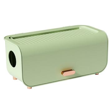 Kabelmanagement-Box mit Deckel - Powerstrip-Organizer und Kabelverteiler - Grün