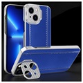 CamStand iPhone 13 Hybrid Hülle - Karbonfaser - Blau