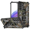 Camo Serie Samsung Galaxy A53 5G Hybrid Hülle mit Stand - Armee Grün