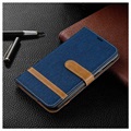 Canvas Diary Series Samsung Galaxy M10 Wallet Hülle - Dunkel Blau