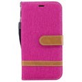 Samsung Galaxy J3 (2017) Canvas Diary Schutzhülle mit Geldbörse - Hot Pink