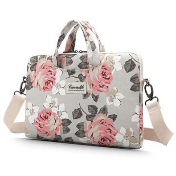 Canvaslife Laptop-Tasche - 13-14" - Weiß Blumen