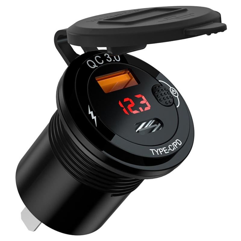 USB-A / USB-C Steckdose 12/24V mit integr. Voltmeter nur 14,95 €