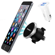 Grundlegendes Auto-Kit - Duales USB-Ladegerät und magnetischer Telefonhalter