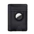 Carbon Fiber Textur Minimalistische Brieftasche Kartenhalter 2 in 1 Tragbare schlanke Tasche für AirTag - Schwarz