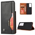 Card Set Serie Samsung Galaxy S21 Ultra 5G Wallet Hülle - Schwarz