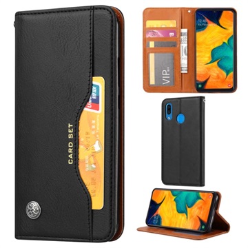 Card Set Serie Samsung Galaxy A20e Wallet Schutzhülle - Schwarz