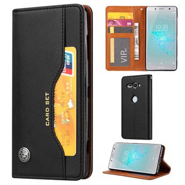 Card Set Serie Sony Xperia XZ2 Compact Wallet Schutzhülle - Schwarz