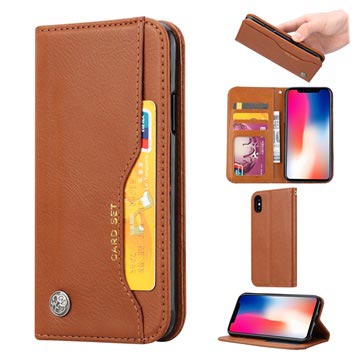 Card Set Serie iPhone XS Max Wallet Schutzhülle - Braun