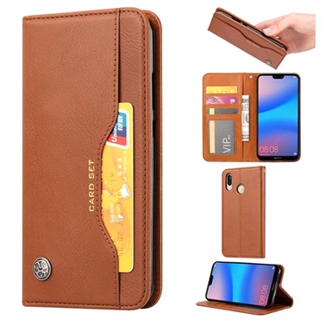 Card Set Series Huawei P30 Lite Wallet Hülle - Braun