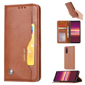 Card Set Series Sony Xperia 5 Wallet Hülle - Braun