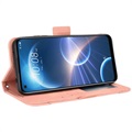 Cardholder Serie HTC Desire 22 Pro Schutzhülle mit Geldbörse - Rosa
