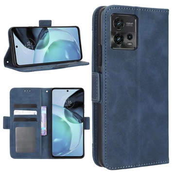 Motorola Moto G72 Wallet Hülle mit Kartenhalter - Blau