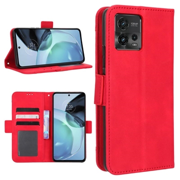 Motorola Moto G72 Wallet Hülle mit Kartenhalter - Rot