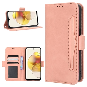 Motorola Moto G73 Wallet Hülle mit Kartenhalter - Rosa