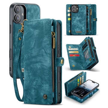 iPhone 16 Plus Caseme 008 2-in-1 Multifunktions Wallet Hülle - Blau