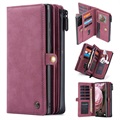 Caseme 2-in-1 Multifunktionale Samsung Galaxy S21 Ultra 5G Wallet Hülle - Weinrot