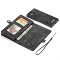 Caseme 2-in-1 Multifunktions Samsung Galaxy S22 Ultra 5G Wallet Hülle - Schwarz