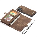 Caseme 2-in-1 Multifunktions Samsung Galaxy S22 Ultra 5G Wallet Hülle - Braun