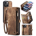 iPhone 15 Caseme 2-in-1 Multifunktions Wallet Hülle - Braun